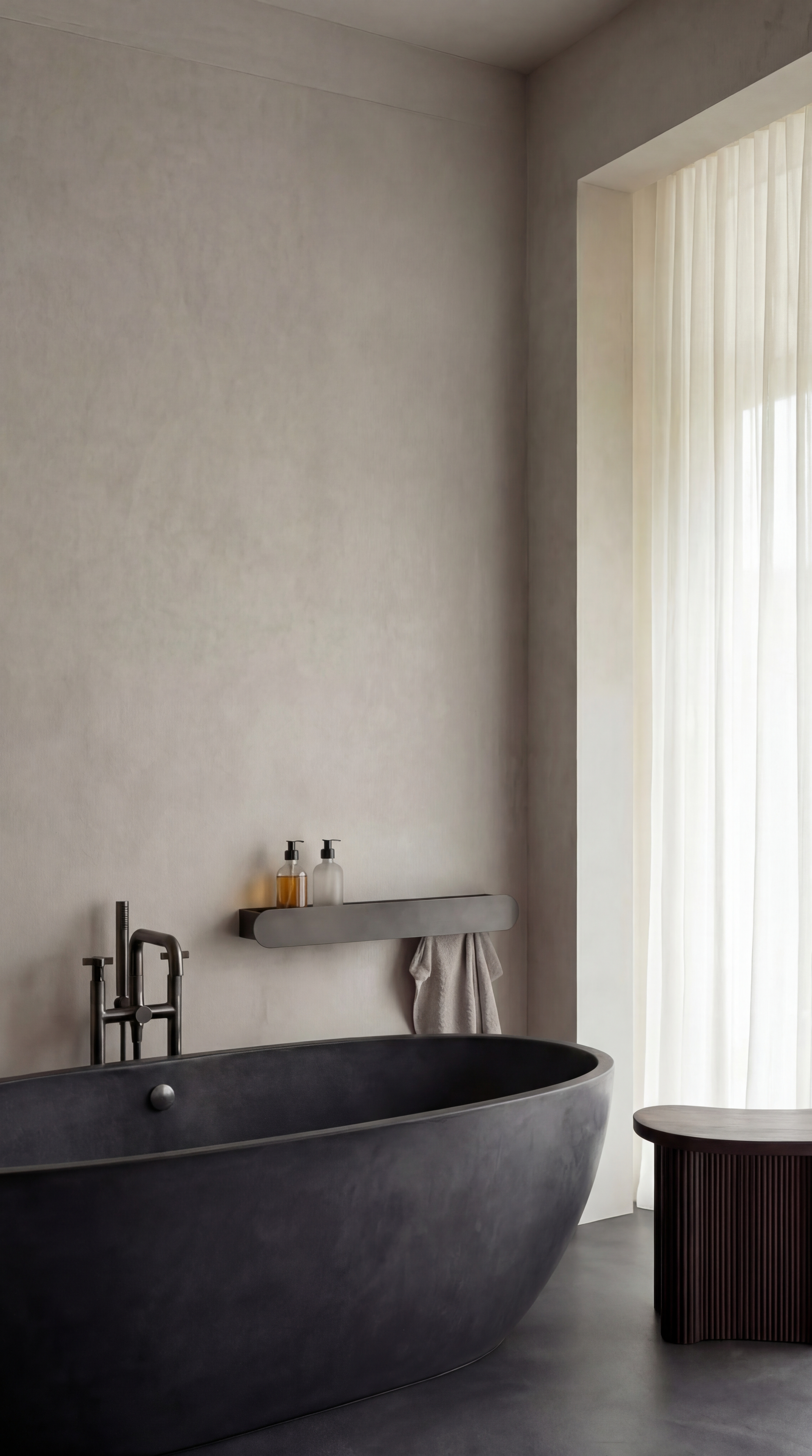 ASTEROID DORIS shower shelf with towel